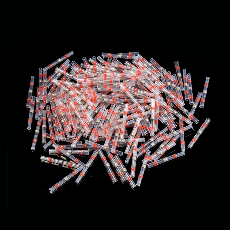 180 stuks rode waterdichte geïsoleerde krimpkousconnectoren soldeerafdichting draadconnectoren awg 22-18/ 0.5-1.0 mm