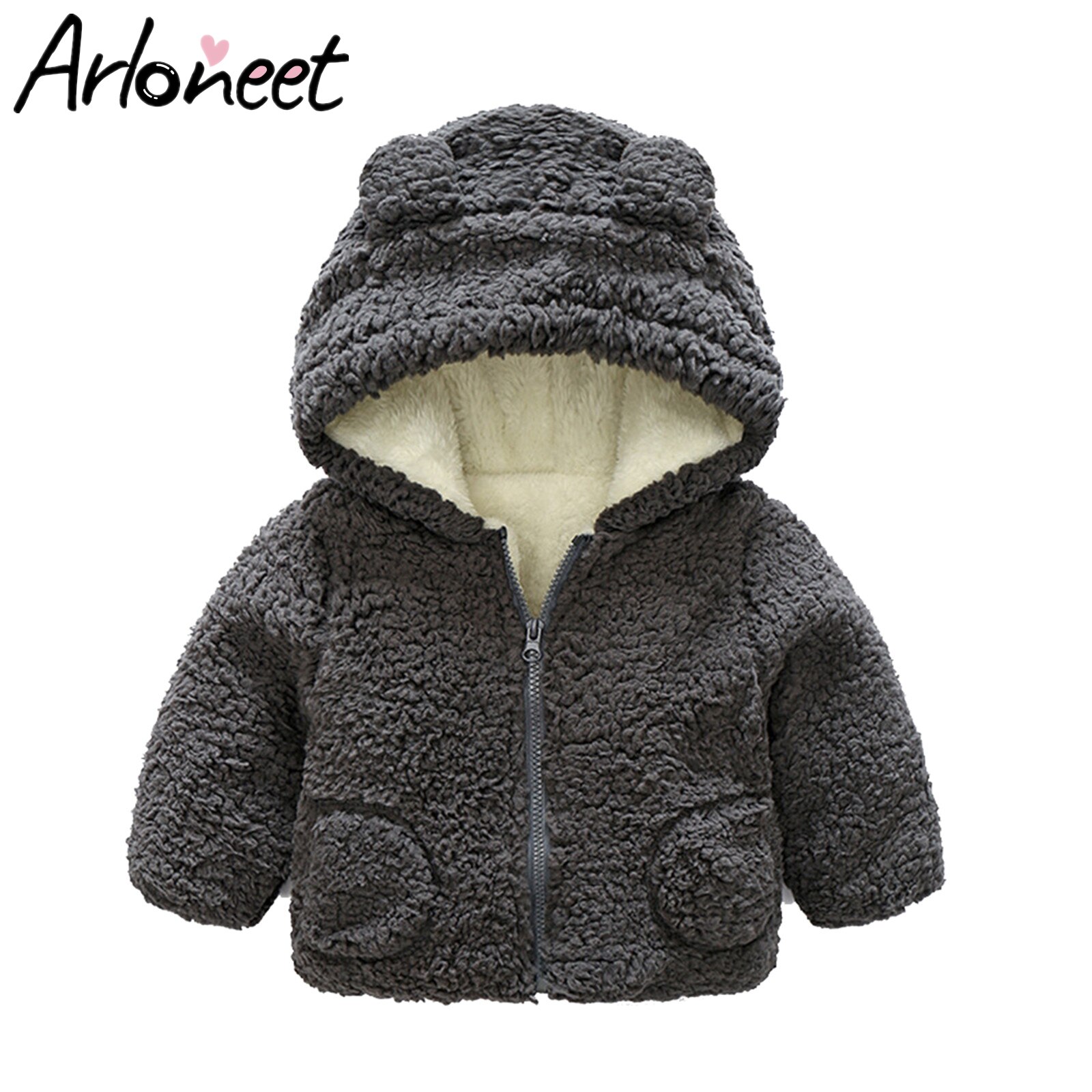 Winter Solide Baby Verdicken Mit Kapuze Mantel Kleinkind Baby Jungen Mädchen Fleece Winddicht Winter Mantel Verdicken Warme Outwear Roupas De Baby