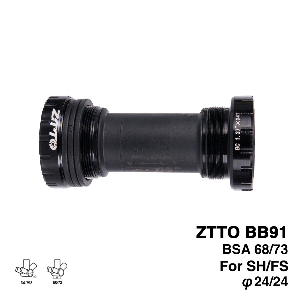 Ztto  bb91 ekstern lager bund beugels for cykel bsa 68 68 73 tråd voor dele prowheel 24mm krankstel vandtæt cnc mtb