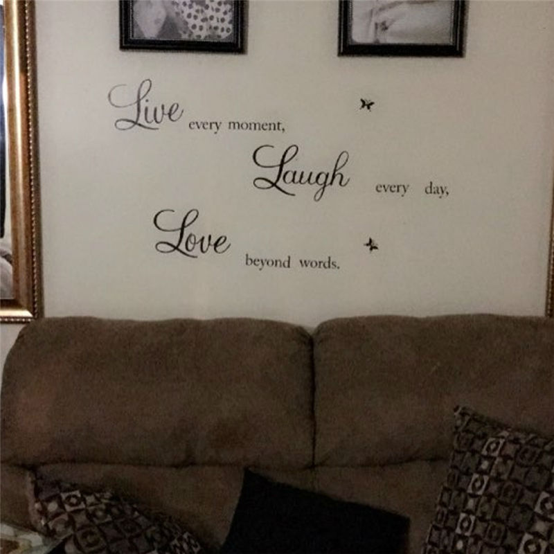 Live Laugh Love Quotes Wall Decals Home Decoration Removable Diy Inspirational Letters Wall Stickers Vinyl Living Room rt Mural