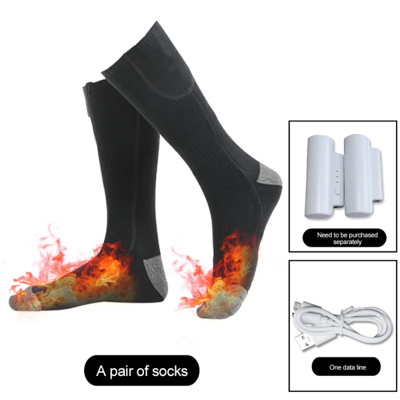 Opgradere varmere sokker elektriske opvarmede sokker med genopladeligt batteri sport opvarmede sokker til kvinder mænd vinter udendørs skiløb: B intet batteri