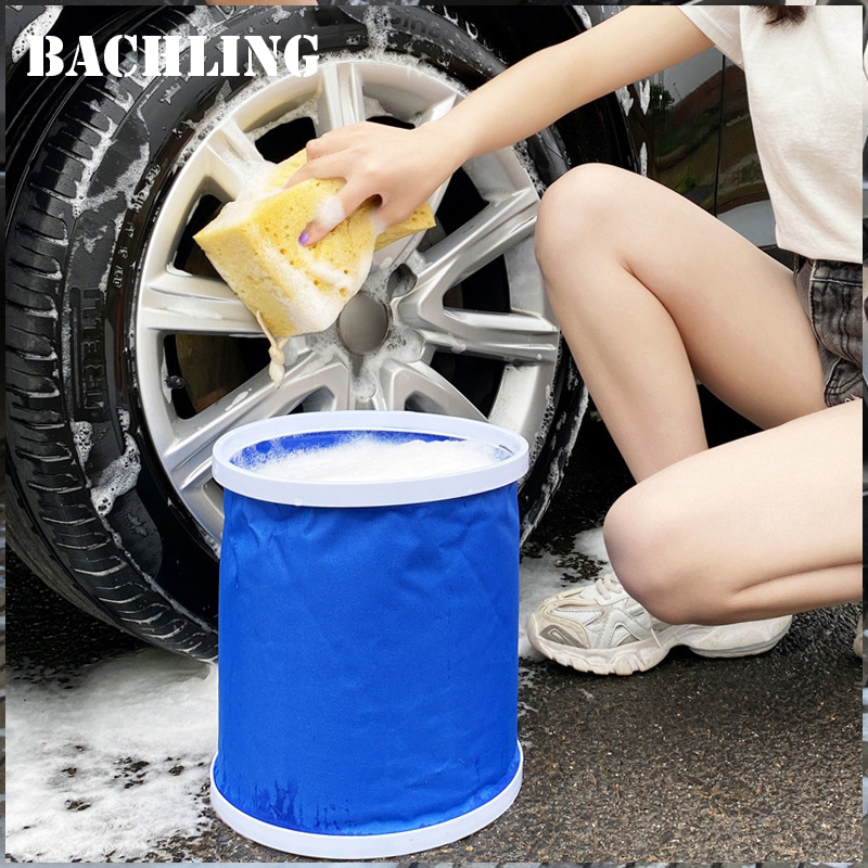 Cubo plegable para coche de 9/11/13L, cubos para lavado de coches de tela Oxford, cubo plegable portátil, multifuncional, resistente al agua