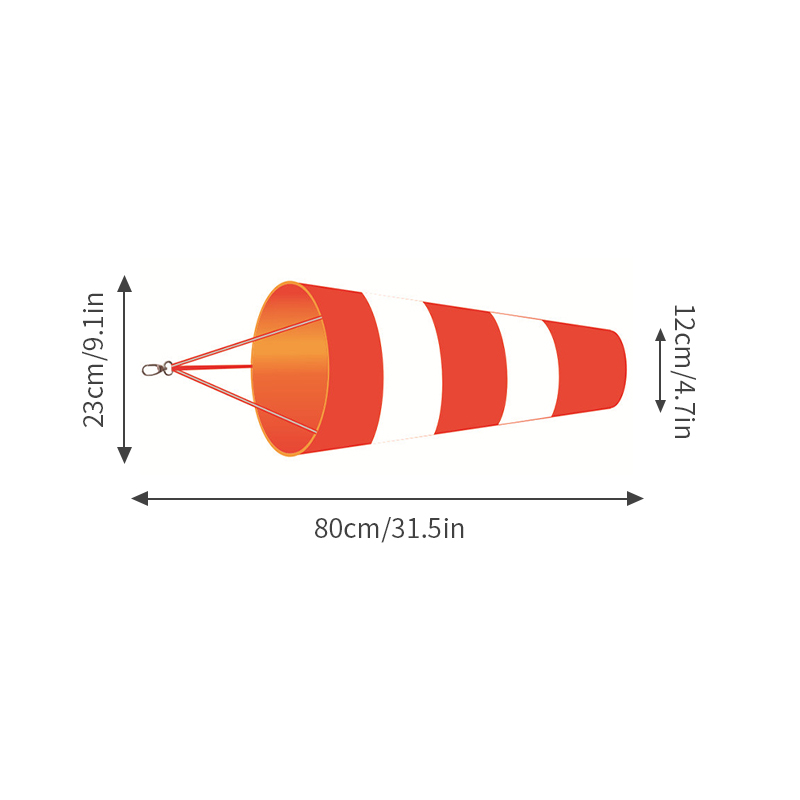 Manchon à vent extérieur 60/80/100cm, mesure de la Direction du vent, ceinture réfléchissante, girouette anti-déchirure pour aéroport, Aviation, jardin, ferme: Rouge