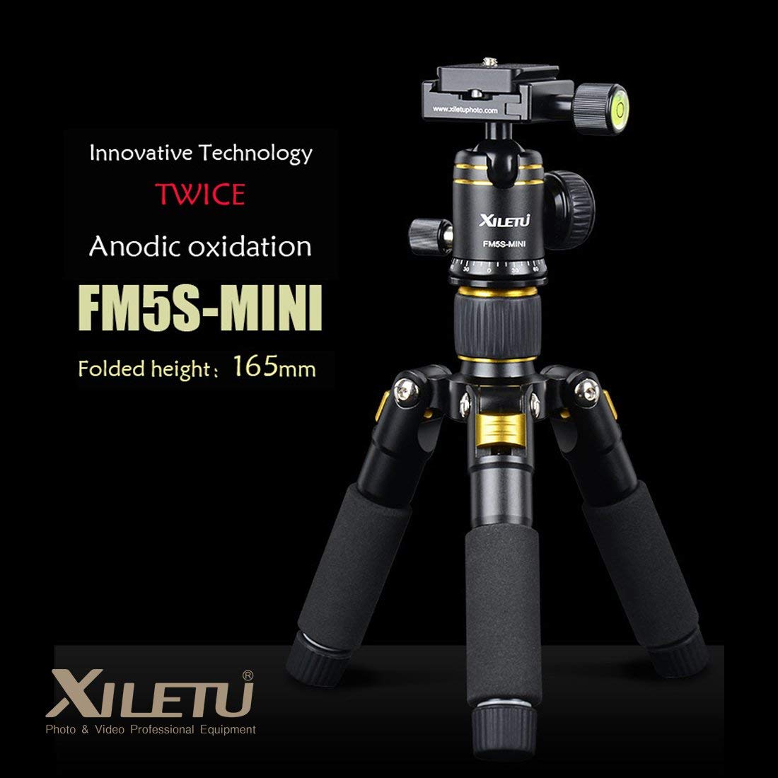 XILETU FM5S-Mini Tabletop Tripod and Ball Head Kit For DSLR Mirrorless Camera Smart phone Lightweight Alluminum Tripods Tabletop