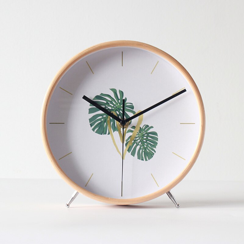 Desktop Clock Living Room Household Simple Clock Pendulum Desktop Pendulum Clock Individual Silence Clock: Army Green