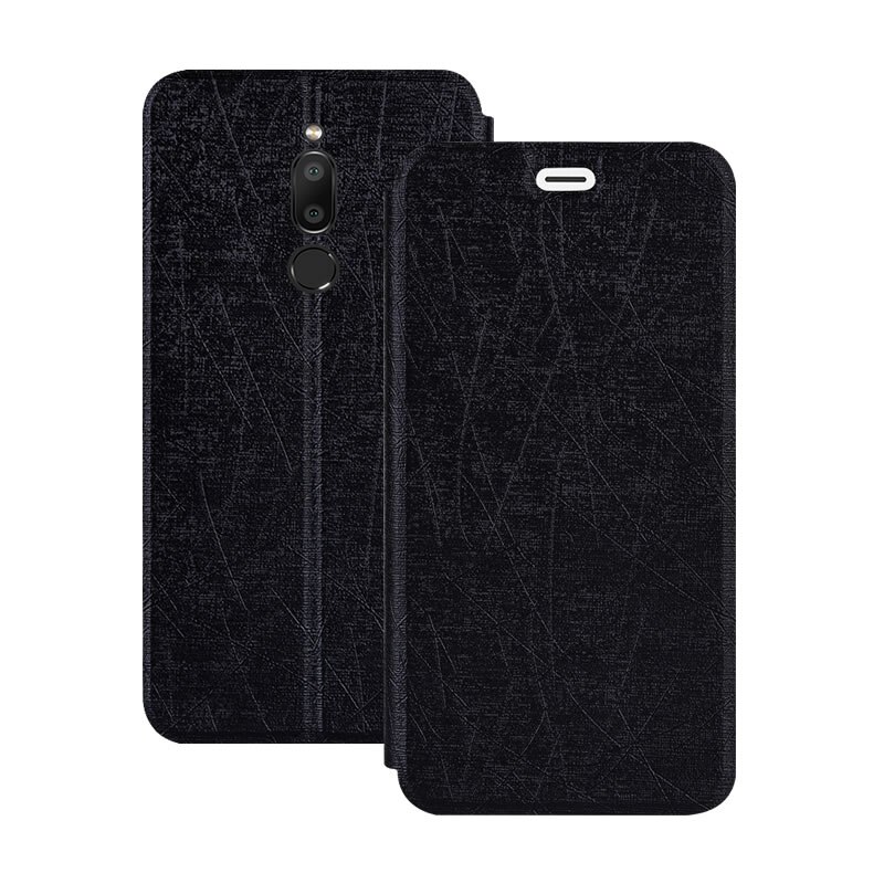 Para meizu M6T funda global funda delgada de cuero PU soporte de TPU suave funda con tapa para meizu MX6 M6 Note M6S funda para meizu 16xs: For Meizu M6T / Black