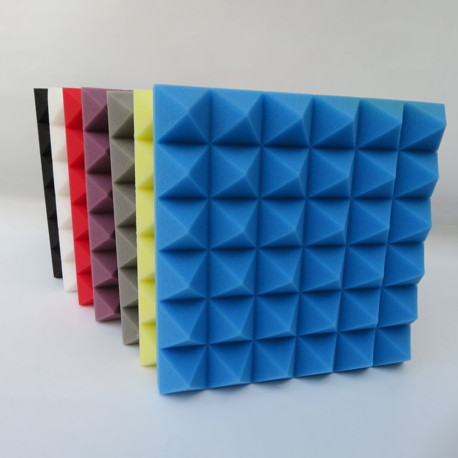 12pc Self-adhesive Diy Sound-absorbing Sponge Board Sound Insulation Sponge Indoor Sound-absorbing Absorption Tiles Foams#g30