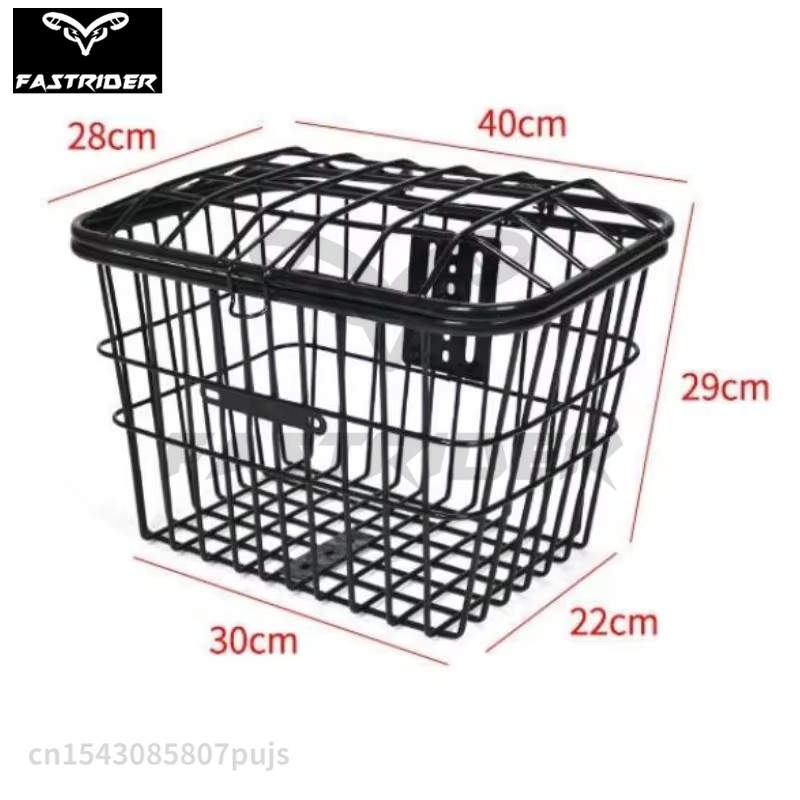 Cesta trasera de Metal de gran capacidad para bicicleta, resistente al agua y a la lluvia, accesorios para bicicleta