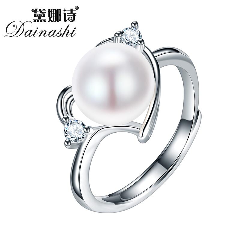 Dainashi 925 Sterling silber liebe Ring heißer 9-10mm Echte süßwasser perle neue -Ring hohe schmuck für frauen