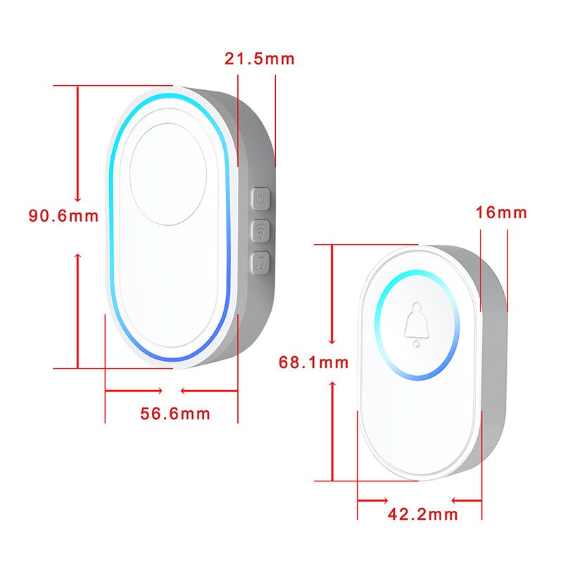 Wireless WiFi Tuya Smartlife APP Smart Doorbell With 58 chimes door ring