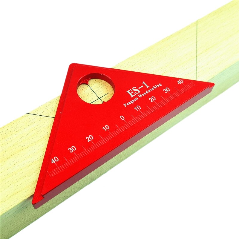 Aluminum Ruler Triple-cornered Ruler 45 Degree Right Angle Gauge Woodworking Carpenter Tools