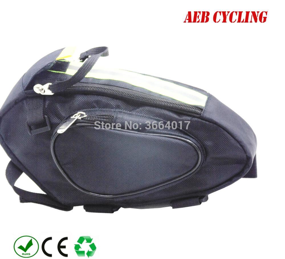 small trianle storage bag seat tube bag for 36V 48V small triangle Li-ion battery with belt for folding bike