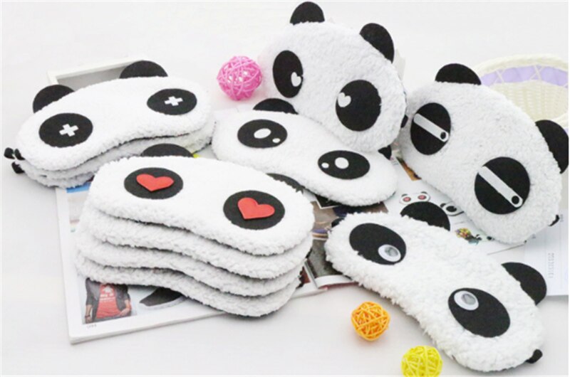 Leuke Gezicht Wit Panda oogmasker Slaapmasker Shading Slaap Katoen Goggles slaapmasker Blindfold Eye Cover gezondheidszorg Make-Up set