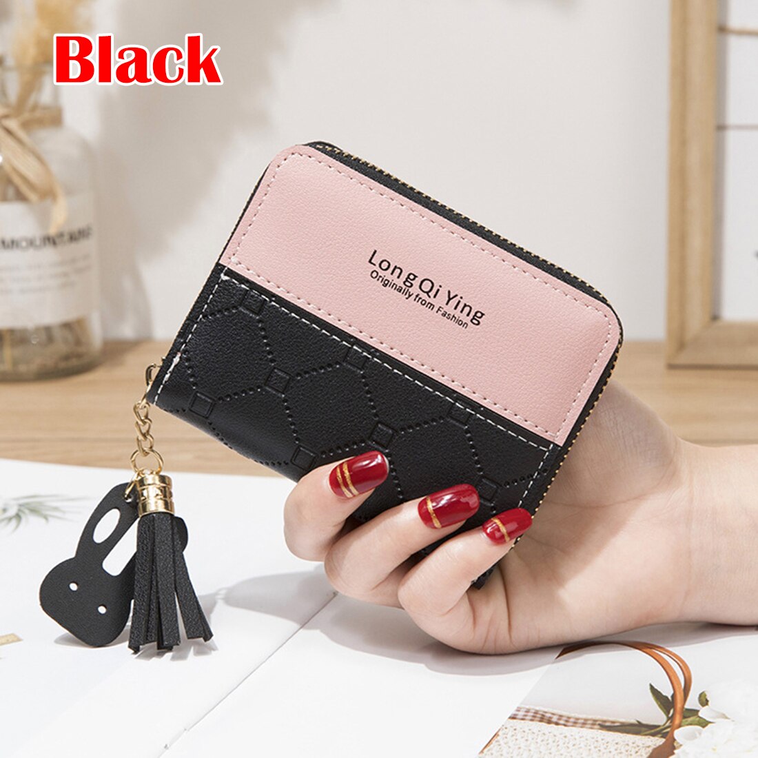 Small Female Coin Purse Short Purses Lady Letter Snap Zipper Card Holder Clutch Wallets Solid Vintage Matte Women Wallet: Style B-3