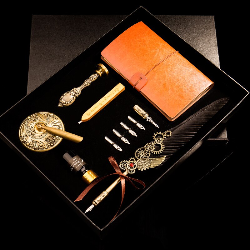 Reservoarpenna box reservoarpenna vintage pennuppsättning reservoarpenna bläckuppsättning reservoarpenna bläck kontorsmaterial bläckpennor för att skriva