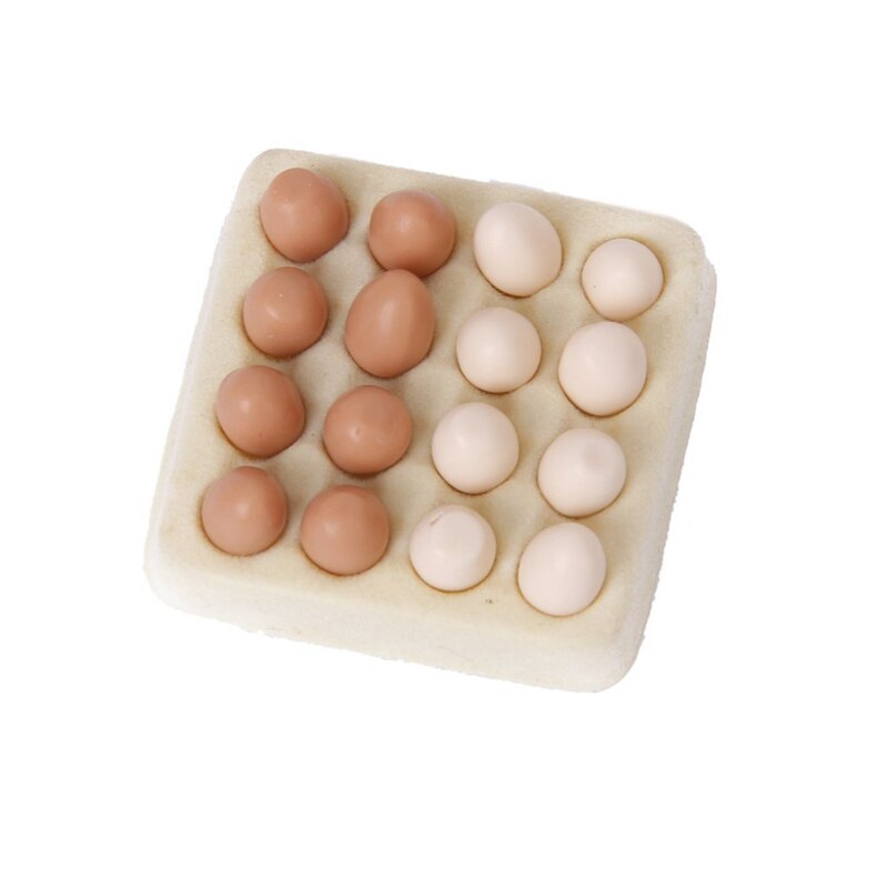 1/12 dollhouse miniature egg carton with 16 pcs eggs dollhouses
