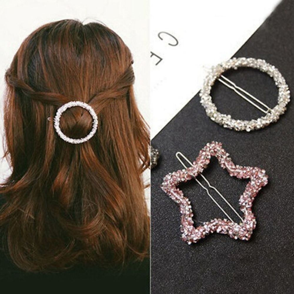 Korea Hollow Star Haar Clips voor Vrouwen Kristallen Steentjes Pentagram Haarspeld Vrouwen Bruids Haaraccessoires Hairgrip