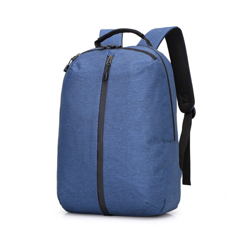 Crossten men's nylon waterproof travel bag, simple solid color laptop backpack, leisure light fitness male bag, sports bag, school bag: Blue