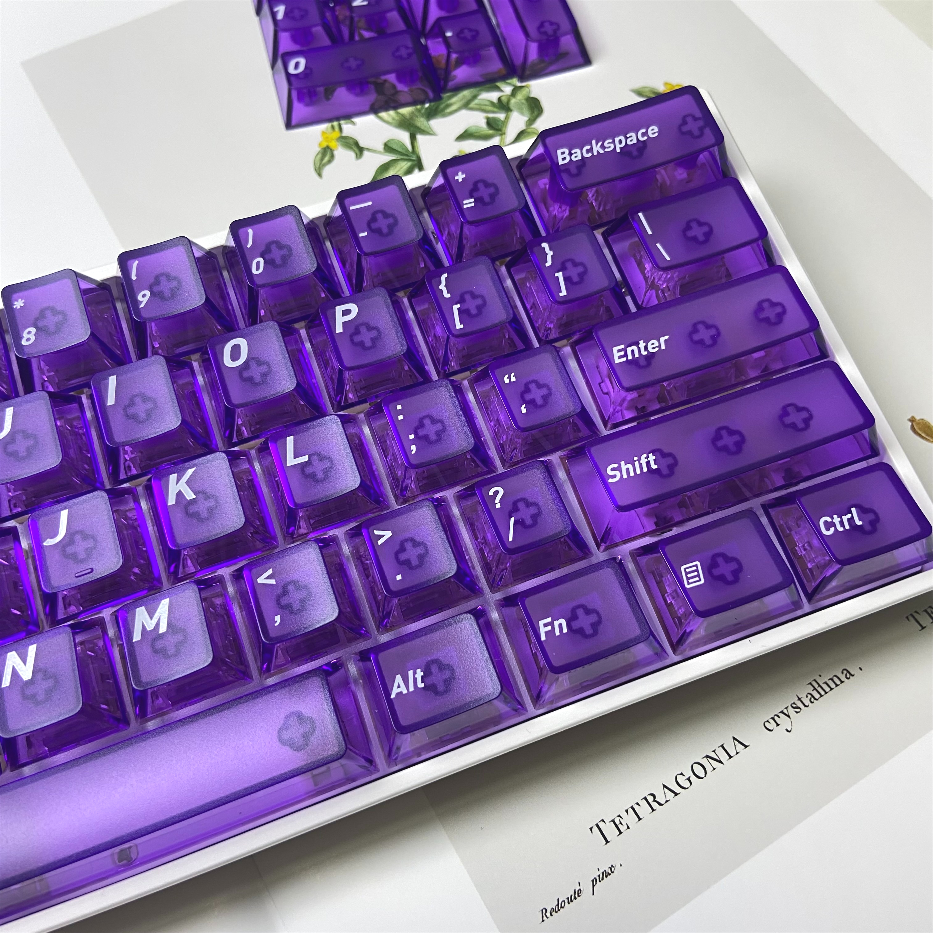 Front Matte Finish Keycaps Sides Translucent Cherry Profile PC Keycaps for Gaming Mechanical Keyboard Key Caps Custom Keyboard