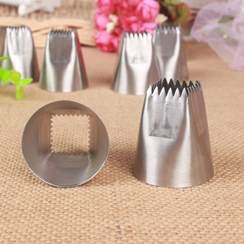 Utensílios de confeitaria, ponta de confeiteiro, bicos para cobertura, 1 peça, tamanho grande, ferramentas de decoração de bolo, quadrado, acessórios de cozimento