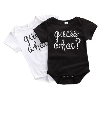 0-12M Nieuw Zomer Baby Baby Meisjes Jongens Jumpsuits Brief Print Shorts Mouwen Romper Tops 2 Kleuren