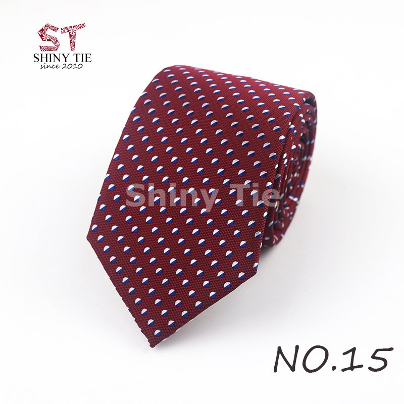 Menns polyester slips formell 7cm stripete hals slips business svart blå vintage gravatas for bryllupsfest dress: 15