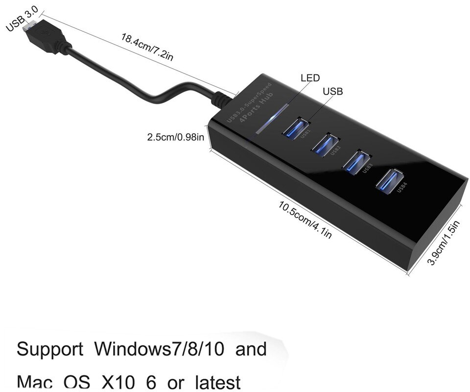Extension de l'adaptateur usb ps4 3.0 hub usb extension du Port USB ps4 pour PlayStation 4 pour iMac, XPS, Surface Pro, Windows, Mac OS