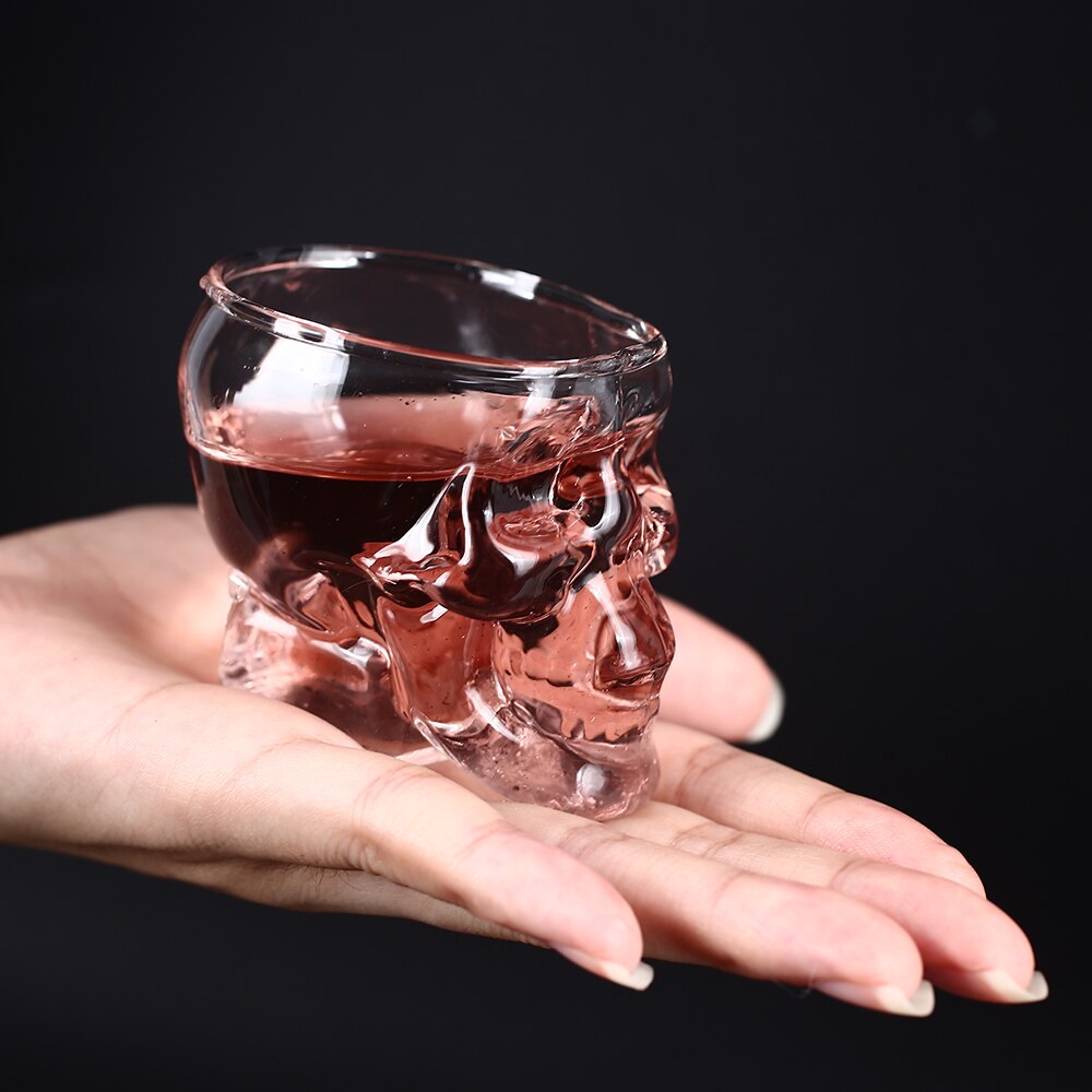 Nyhet koppar 25ml-250ml dubbel vägg skalle skelett whisky bar vinglas glas kopp kristall skalle huvud vodka skott vinglas