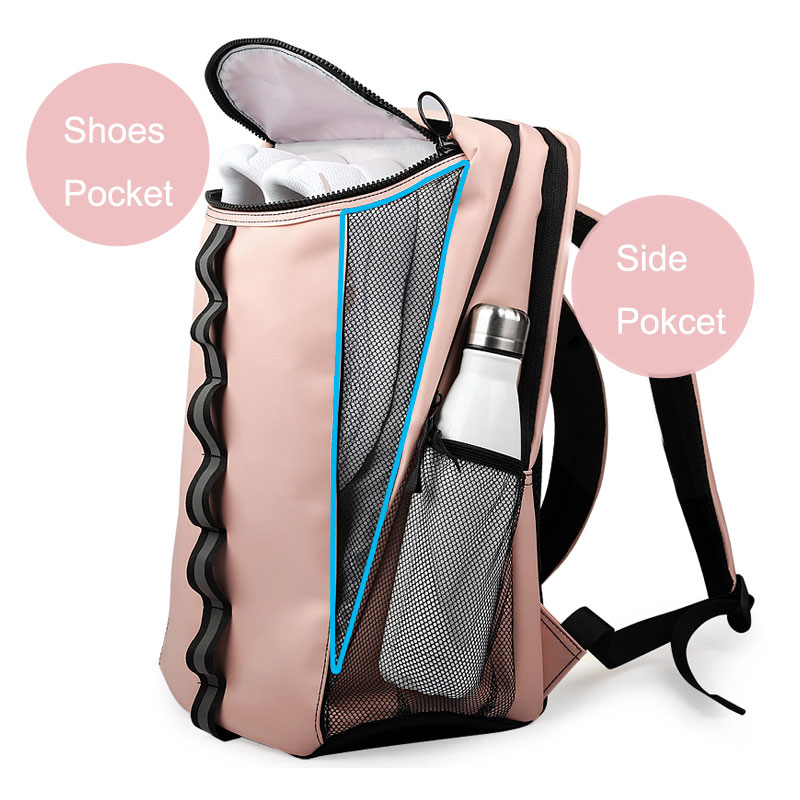 Sac de Sport pour femmes Sac de Fitness rose Sac à dos réfléchissant imperméable Tennis Badminton Sac Softback Sac de voyage Sac Sport