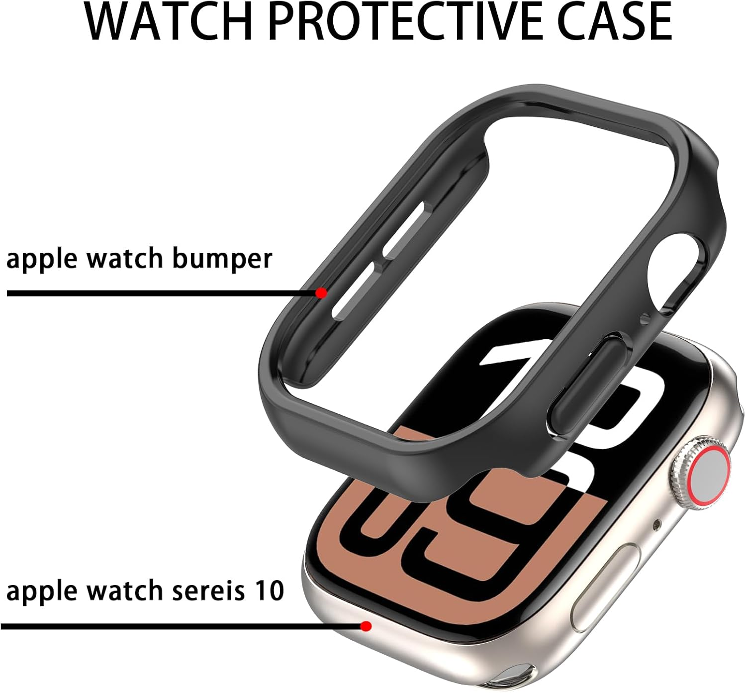 Cover for Apple Watch Case 44mm 40mm 45mm 41mm 42mm 38mm Accessories PC Protector bumper iWatch Series 8 7 SE 6 5 4 3 9 10 46mm