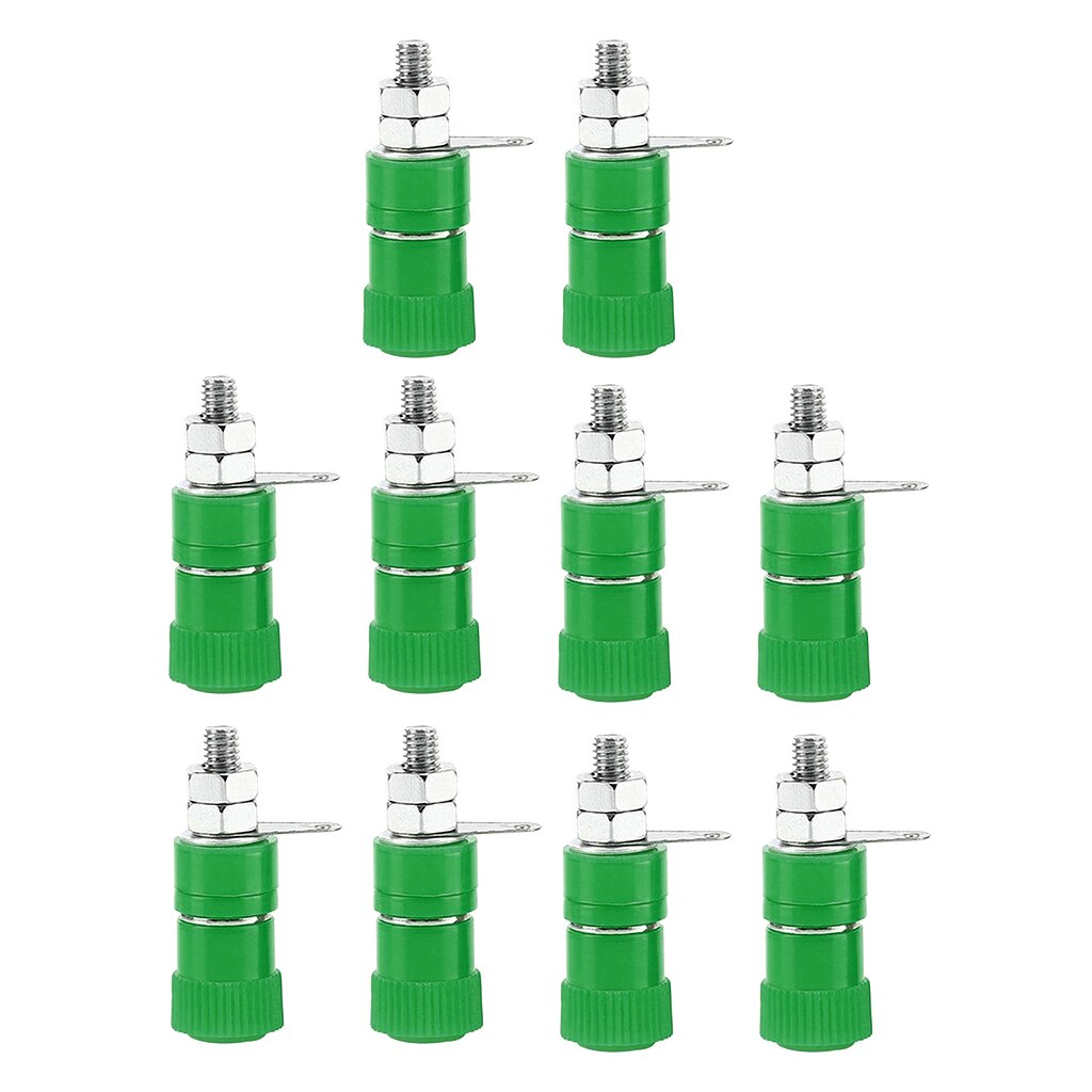 10 Stks/pak 4 Mm Bussen Banaan Speaker Binding Post Terminal Moer Plug Jack: green