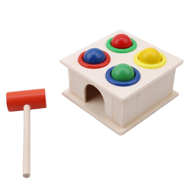 Bébé Beat jouets coloré en bois marteau balle + bois marteau boîte enfants début apprentissage frapper éducatif