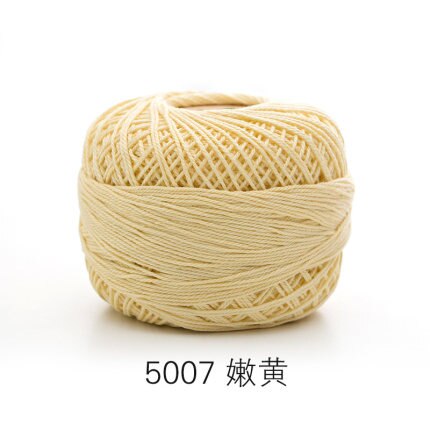 50g/ball 5# Lace Yarn 3 ply 100% Cotton for Hand Knitting Crochet Thin Thread for DIY Pillow Lace Supplies Soft: 5007