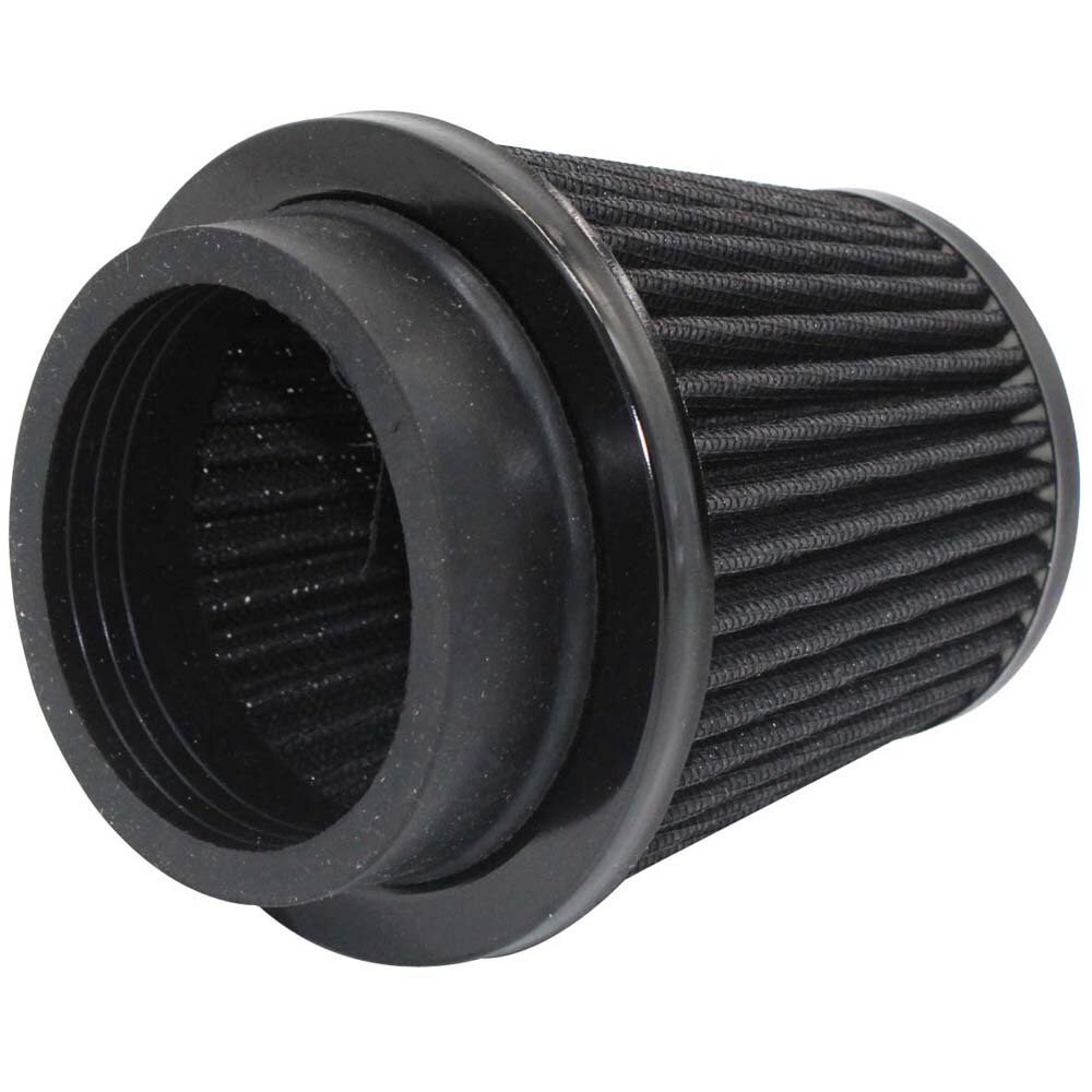 Universal air filter high flow intake system washable reusable cone mesh Black