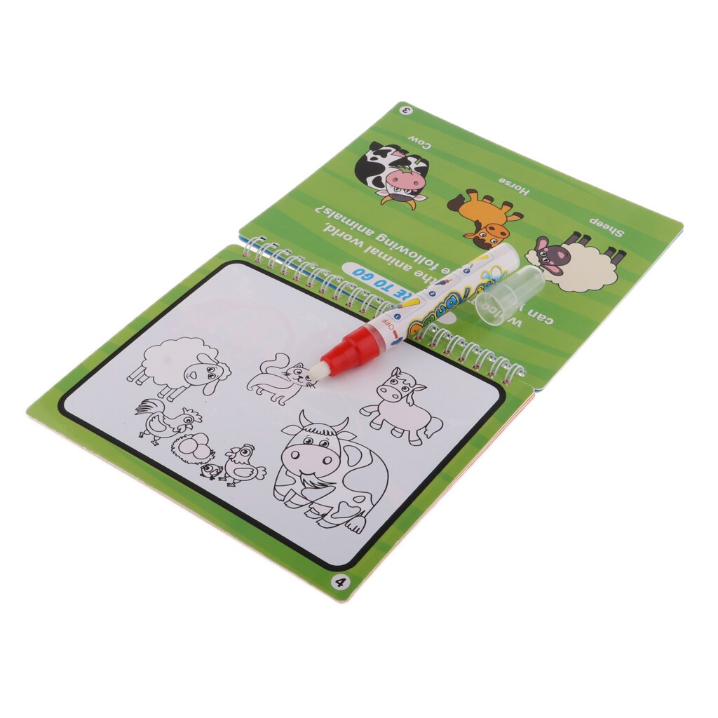 Reusable Magic Water Painting Book Color with Water Activity Pad