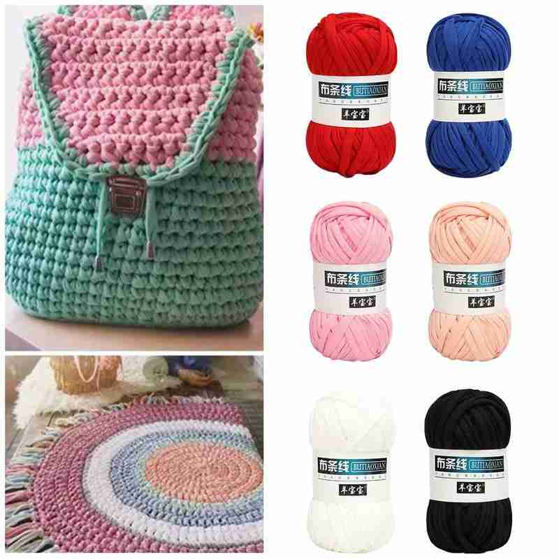 100g Color Yarn Strip Hook Bag Line Handmade Hand-woven Cushion Line Rug Diy Fabric Thick Crochet Yarn