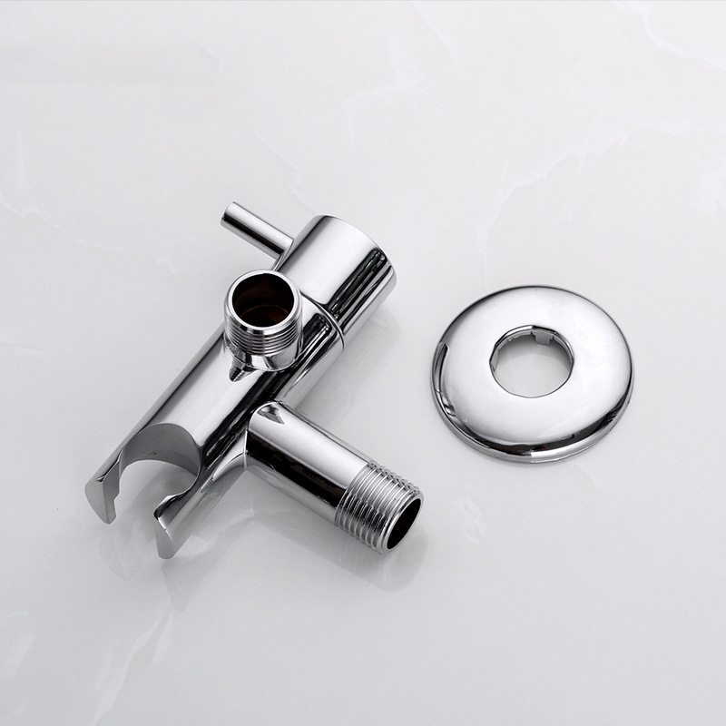 Bathroom Toilet Shattaf angle Valve Holder Brass Multifunctional Toilet Bidet Valve with Holder chrome plated wall mounted