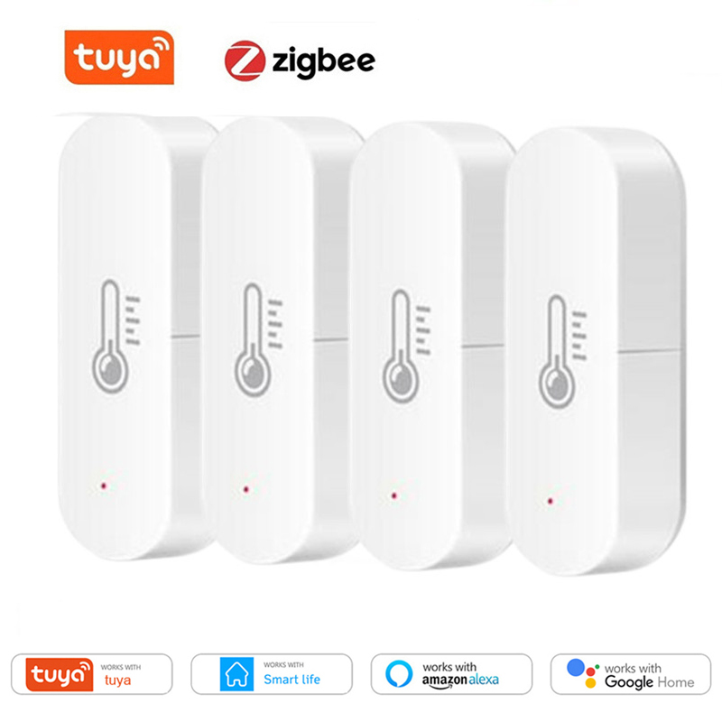 Tuya ZigBee Temperature Humidity Sensor APP Real-time Monitoring Reminder Detector Smart Home Voice Control Gateway Requried