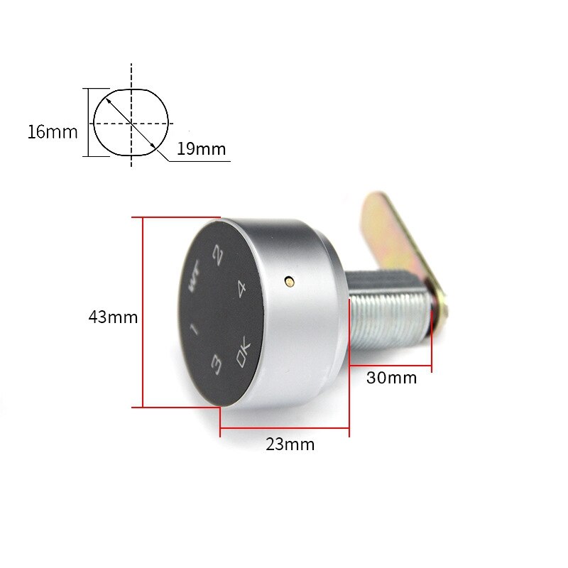 Digitale Elektronische Codeslot, Touch Screen Wachtwoord Lock Voor Kabinet Mailbox Bestand Sauna Lade School Lockers Eenvoudig Te Installeren: Lock body 30mm