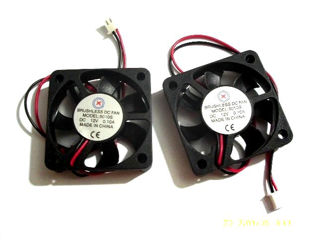 1 stks Borstelloze DC Cooling Ventilator 5010 s 12 v 50mm x 50mm x 10mm 2 Draden