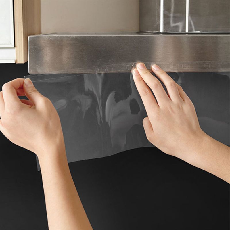 transparent Selbst-Klebstoff Dunstabzugshaube Schallwand Kochfeld Einfügen Öl Schild Anti Rauch PVC Abdeckung Küche Gerät Werkzeug