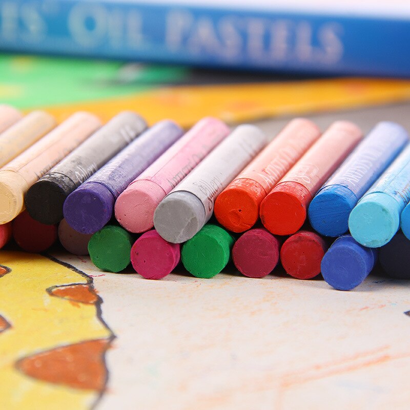 50 farver rund form oliepastel til kunstnerstuderende maleri tegning pen skole papirvarer kunstforsyninger bløde farvebørn