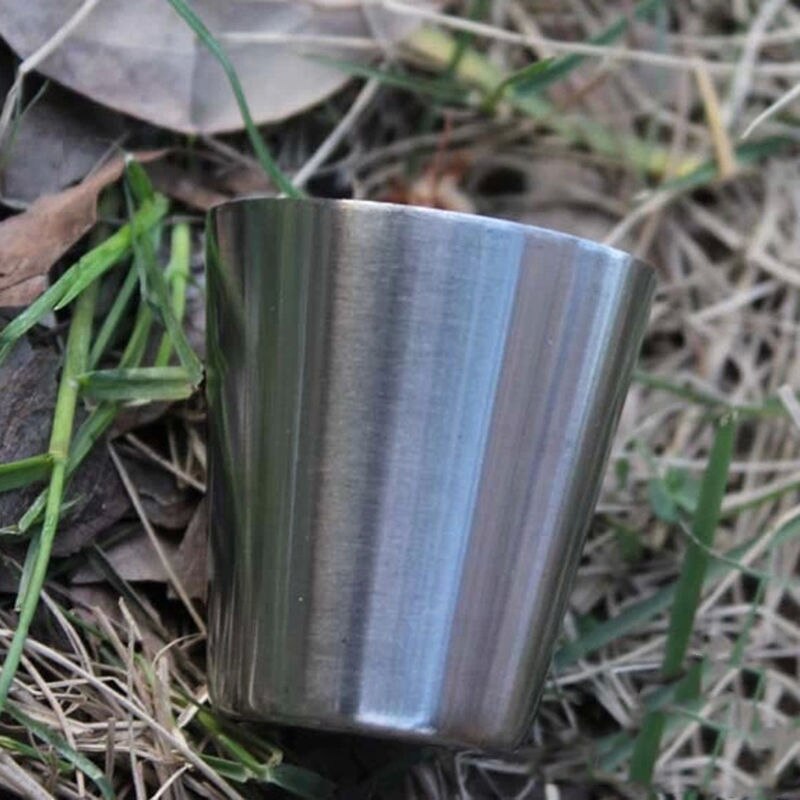 35ml Household Stainless Steel Cup Unbreakable Stackable Juice Mug Outdoor Hiking Cups Coffee Drinking Portable Camping Cup R3J6