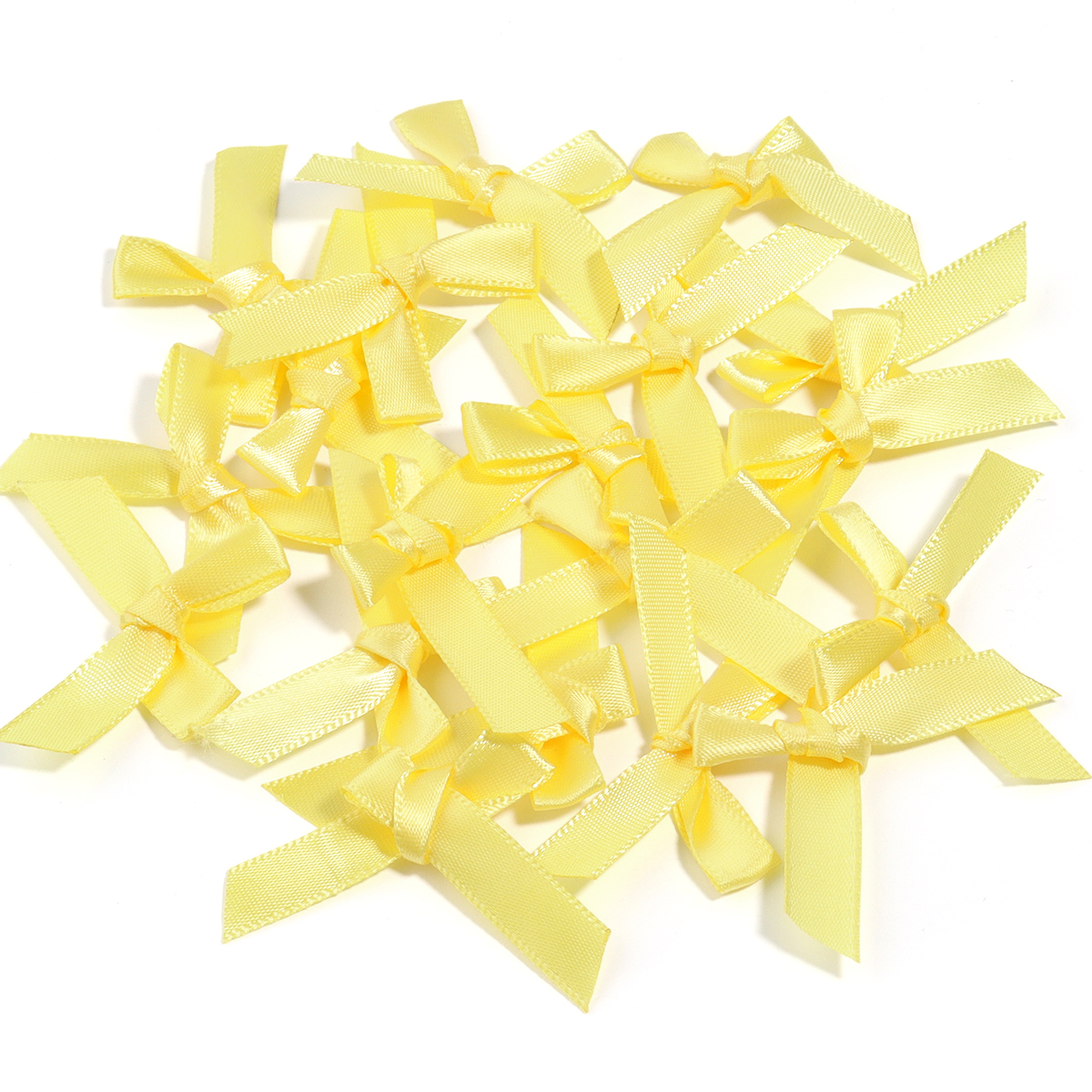 Nœuds de ruban rose frais 4x3.5cm, 50 pièces/lot, petite taille, nœud de ruban en Satin, décoration artisanale de fleurs, travail manuel, décoration de fête DIY: Clair