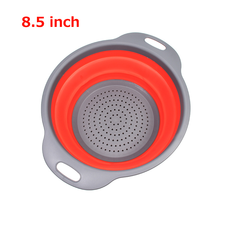 Large Collapsible Folding Strainers/Strainer Set- Perfect for Draining Pasta, Vegetable: Red 8.5 inch