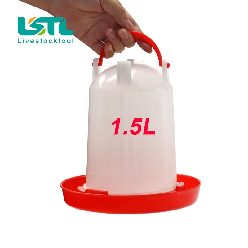 2 Pcs Poultry Water Bucket 750ML/1.5L/6L Chicken Drinking Fountain Barrel Water bucket Quail drinking Bird equipment Feeder