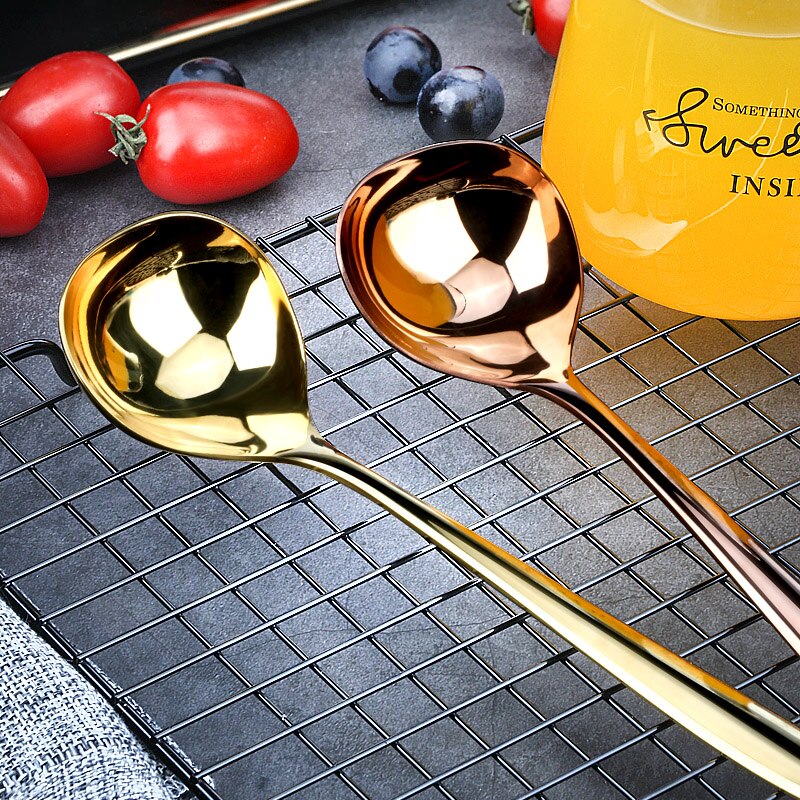 304 colher de aço inoxidável byddhism sopa molho longo lidar com metal talheres colheres grande casa para utensílios domésticos cozinha louça