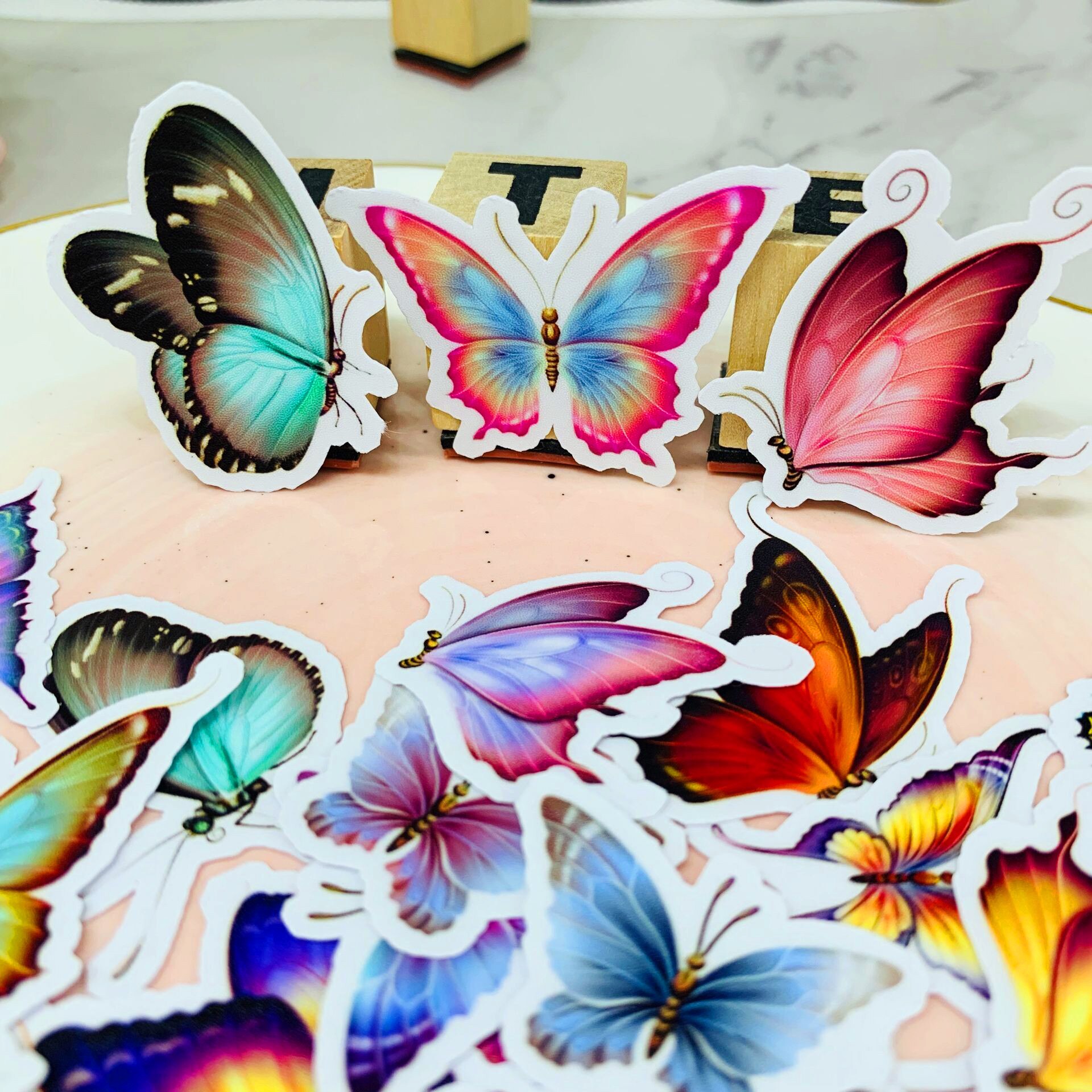 30 pcs mooie vlinder voor kid zelfgemaakte boek stickers op laptop/decoratieve scrapbooking/DIY