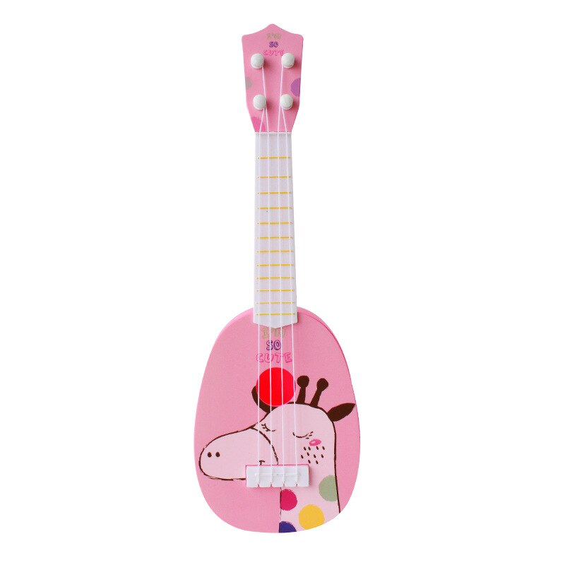 Pudcoco børn musikinstrumenter guitar tidlig pædagogisk guitar legetøj musikinstrumenter fødselsdagsfest favor: Giraf lyserød