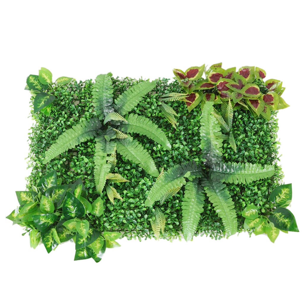 Artificial Grass Flower Mat Foliage Plants Panels Plastic Greenery Ornaments: Green E